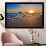 Sunrise Over The Pacific Ocean At The Beach Of The Lanikai Hawaii Framed Canvas Prints Wall Art - Painting Canvas, Wall Decor, Home Decor
