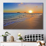 Sunrise Over The Pacific Ocean At The Beach Of The Lanikai Hawaii Canvas Prints Wall Art - Painting Canvas, Wall Decor, Home Decor, For Sale