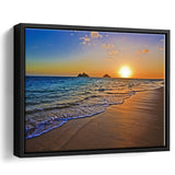 Sunrise Over The Pacific Ocean At The Beach Of The Lanikai Hawaii Framed Canvas Prints Wall Art - Painting Canvas, Wall Decor, Home Decor