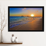 Sunrise Over The Pacific Ocean At The Beach Of The Lanikai Hawaii Framed Canvas Prints Wall Art - Painting Canvas, Wall Decor, Home Decor
