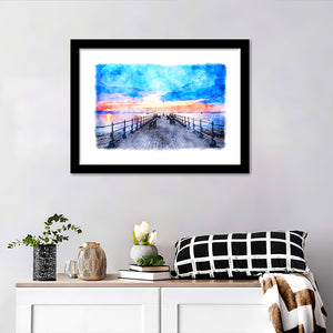 Sunrise At Swanage Pier Framed Wall Art - Framed Prints, Art Prints, Home Decor, Painting Prints