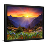Sunrise In A Mountain, Beautiful Scene Art Framed Art Prints Wall Decor, Framed Picture, Large Art Prints