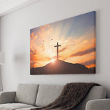 Sunset Cross Canvas Prints - Painting Canvas, Canvas Art, Prints for Sale, Wall Art, Wall Decor