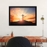 Sunset Cross Framed Canvas Prints - Painting Canvas, Framed Art, Canvas Art, Prints for Sale, Wall Art, Wall Decor