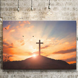 Sunset Cross Canvas Prints - Painting Canvas, Canvas Art, Prints for Sale, Wall Art, Wall Decor
