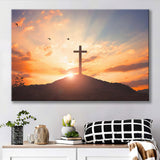 Sunset Cross Canvas Prints - Painting Canvas, Canvas Art, Prints for Sale, Wall Art, Wall Decor
