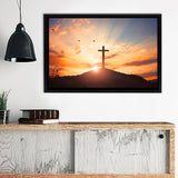 Sunset Cross Framed Canvas Prints - Painting Canvas, Framed Art, Canvas Art, Prints for Sale, Wall Art, Wall Decor