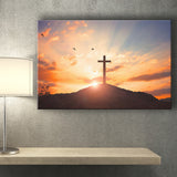 Sunset Cross Canvas Prints - Painting Canvas, Canvas Art, Prints for Sale, Wall Art, Wall Decor