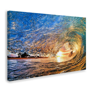 Sunset Sea Wave Beauty Canvas Wall Art - Canvas Prints, Prints For Sale, Painting Canvas,Canvas On Sale