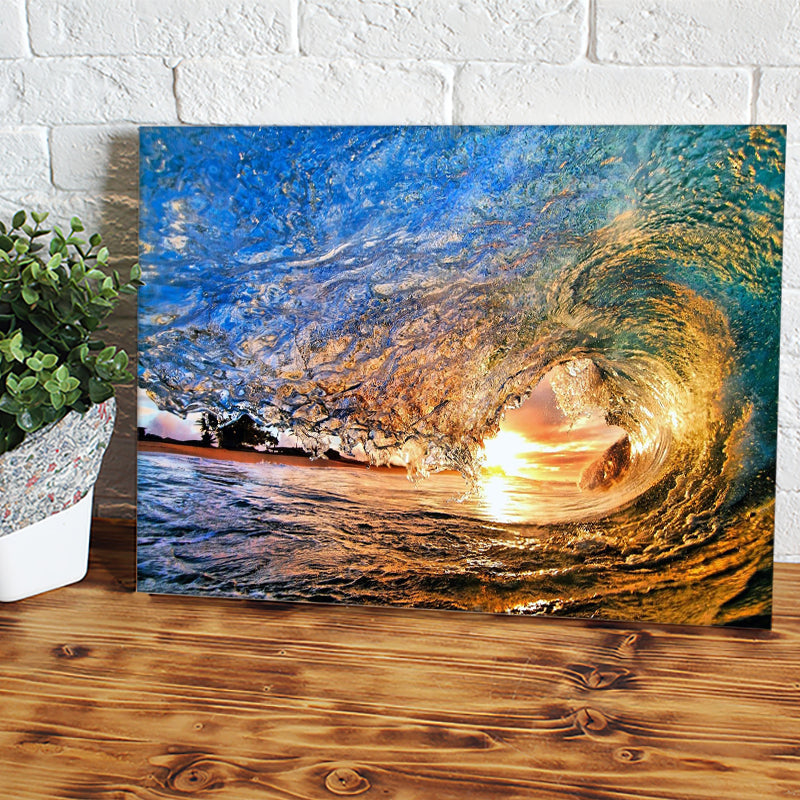 Sunset Sea Wave Beauty Canvas Wall Art - Canvas Prints, Prints For Sale, Painting Canvas,Canvas On Sale