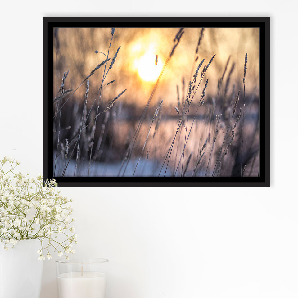 Sunset Wall Art Framed Canvas Prints Wall Art Decor, Framed Picture, Floating Frame