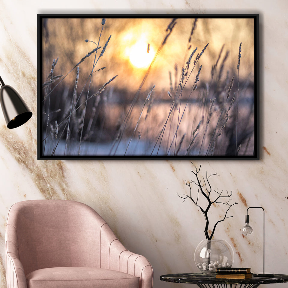 Sunset Wall Art Framed Canvas Prints Wall Art Decor, Framed Picture, Floating Frame