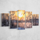 Sunset Wall Art 5 Piece Canvas Prints Wall Art Decor, Multi Panels, Mixed Canvas