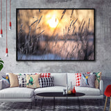 Sunset Wall Art Framed Canvas Prints Wall Art Decor, Framed Picture, Floating Frame