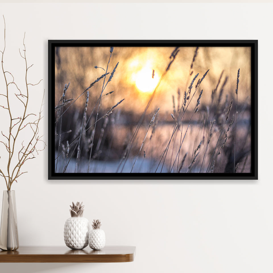 Sunset Wall Art Framed Canvas Prints Wall Art Decor, Framed Picture, Floating Frame