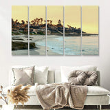 Sunset At La Jolla Cove San Diego 5 Pieces B Canvas Prints Wall Art - Painting Canvas, Multi Panels,5 Panel, Wall Decor