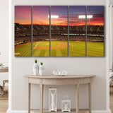 Sunset at Oakland Coliseum, Stadium Canvas, Sport Art, Gift for him, Multi Panels B, Canvas Prints Wall Art Decor