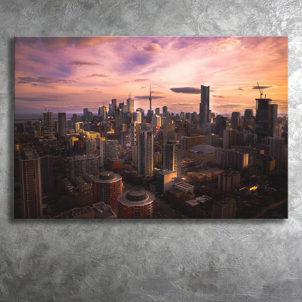 Sunset in Toronto, Toronto Poster Canvas Set Toronto Canvas Prints Wall Art Home Decor - Painting Canvas, Ready to hang