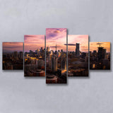 Sunset in Toronto, Toronto Poster Canvas Set Toronto Multi Panels,Canvas Prints Wall Art Home Decor