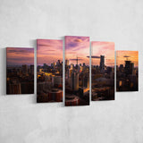 Sunset in Toronto, Toronto Poster Canvas Set Toronto Multi Panels,Canvas Prints Wall Art Home Decor