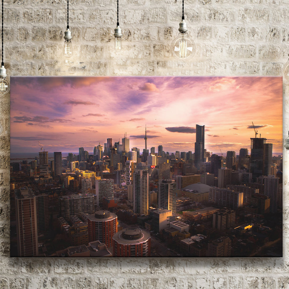 Sunset in Toronto, Toronto Poster Canvas Set Toronto Canvas Prints Wall Art Home Decor - Painting Canvas, Ready to hang