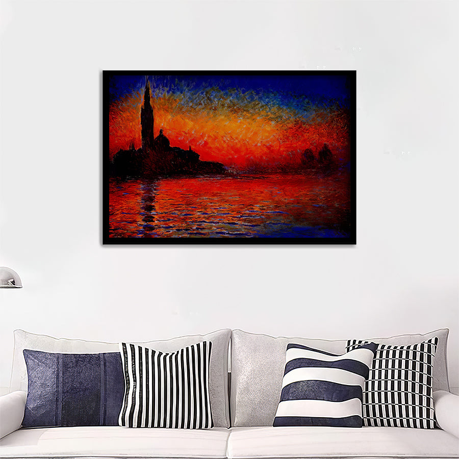 Sunset In Venice Framed Wall Art Prints - Framed Prints, Prints for Sale, Framed Art