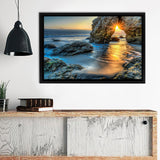 Sunset On The Ocean Framed Canvas Wall Art - Canvas Prints, Prints For Sale, Painting Canvas,Framed Prints
