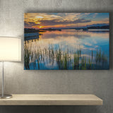 Sunset over the Folly River in Folly Beach South Carolina Canvas Prints Wall Art - Painting Canvas, Wall Decor, Home Decor, Prints for Sale