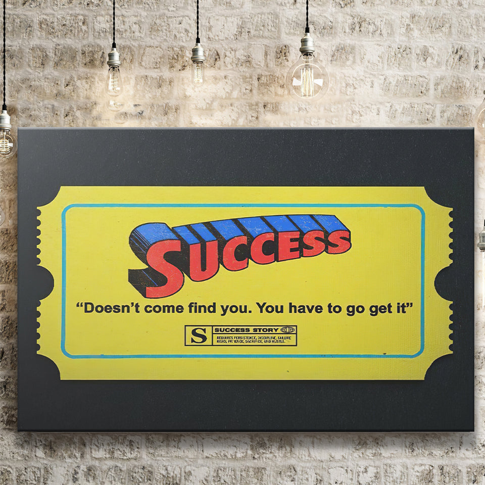 Super Success Story Canvas Prints Wall Art - Painting Canvas,Office Business Motivation Art, Wall Decor