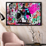 Superhero Colorful Graffiti Art Gift For Kid Framed Canvas Prints Wall Art Decor - Painting Canvas, Floating Frame, Framed Picture