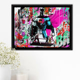 Superhero Colorful Graffiti Art Gift For Kid Framed Canvas Prints Wall Art Decor - Painting Canvas, Floating Frame, Framed Picture