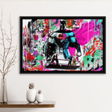Superhero Colorful Graffiti Art Gift For Kid Framed Canvas Prints Wall Art Decor - Painting Canvas, Floating Frame, Framed Picture