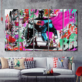 Superhero Colorful Graffiti Art Gift For Kid Canvas 5 Piece B Prints Wall Art Decor - Painting Canvas, Multi Panels, Canvas Prints