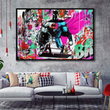 Superhero Colorful Graffiti Art Gift For Kid Framed Canvas Prints Wall Art Decor - Painting Canvas, Floating Frame, Framed Picture