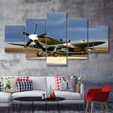 Supermarine Spitfire Airplane 5 Piece Canvas Prints Wall Art Decor - Painting Canvas, Multi Panels