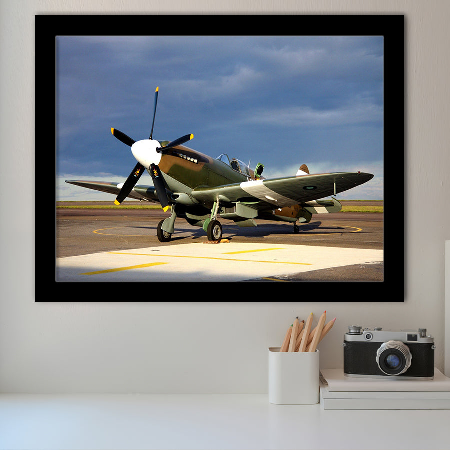 Supermarine Spitfire Airplane Framed Art Prints Wall Decor - Painting Art, Framed Picture, Ready to Hang