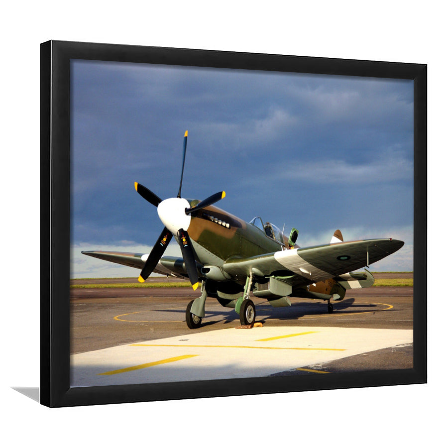Supermarine Spitfire Airplane Framed Art Prints Wall Decor - Painting Art, Framed Picture, Ready to Hang