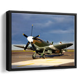 Supermarine Spitfire Airplane Framed Canvas Prints Wall Art Decor - Painting Canvas, Black Framed Picture