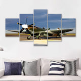 Supermarine Spitfire Airplane 5 Piece Canvas Prints Wall Art Decor - Painting Canvas, Multi Panels