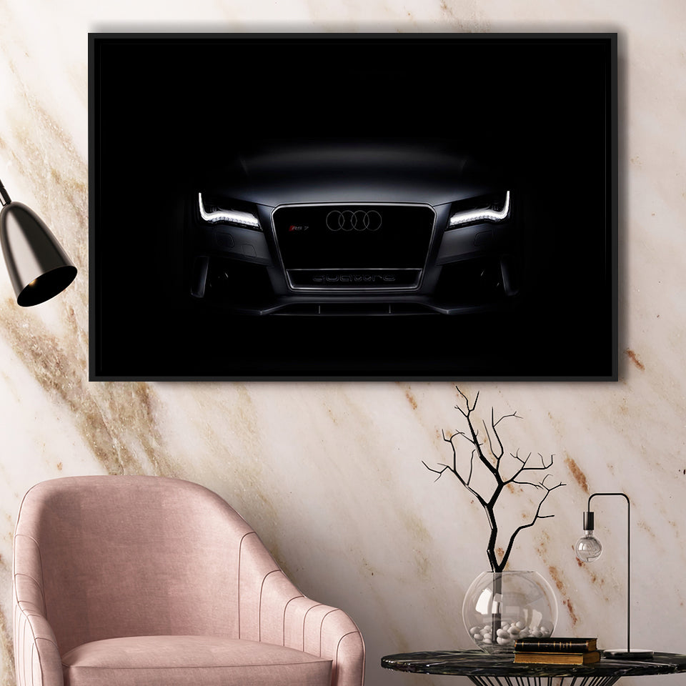 Supper Black Car Sport Car Framed Canvas Prints Wall Art Home Decor - Painting Canvas, Black Frame, Framed Picture