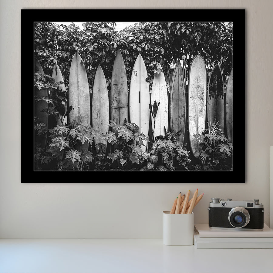 Surfboards Art Black And White Print, Vintage Surfboards Framed Art Prints, Wall Art,Home Decor,Framed Picture