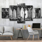 Surfboards Art Black And White Print, Vintage Surfboards 5 Panels, Canvas Prints Wall Art Decor, Large Canvas Art