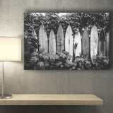Surfboards Art Black And White Print, Vintage Surfboards Canvas Prints Wall Art Home Decor