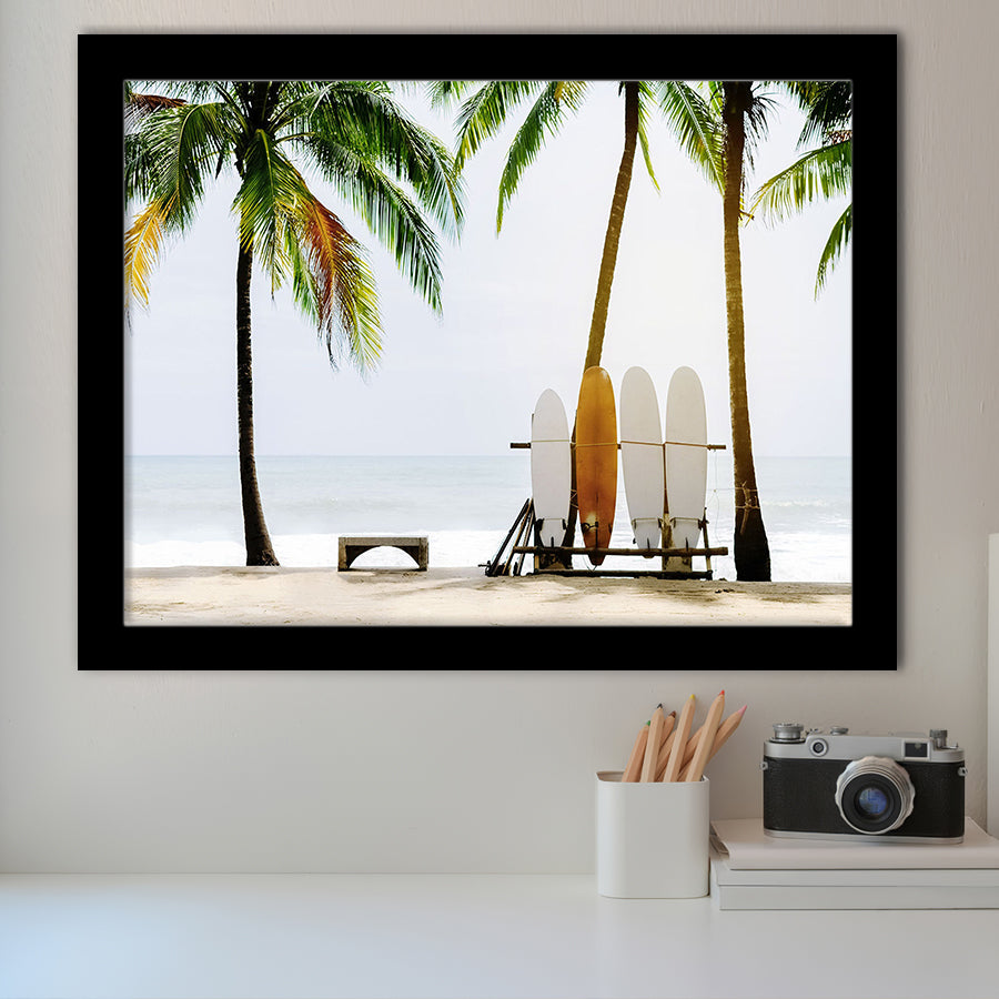 Surfboards Original Framed Art Prints Wall Decor - Painting Prints, Framed Picture, Home Decor