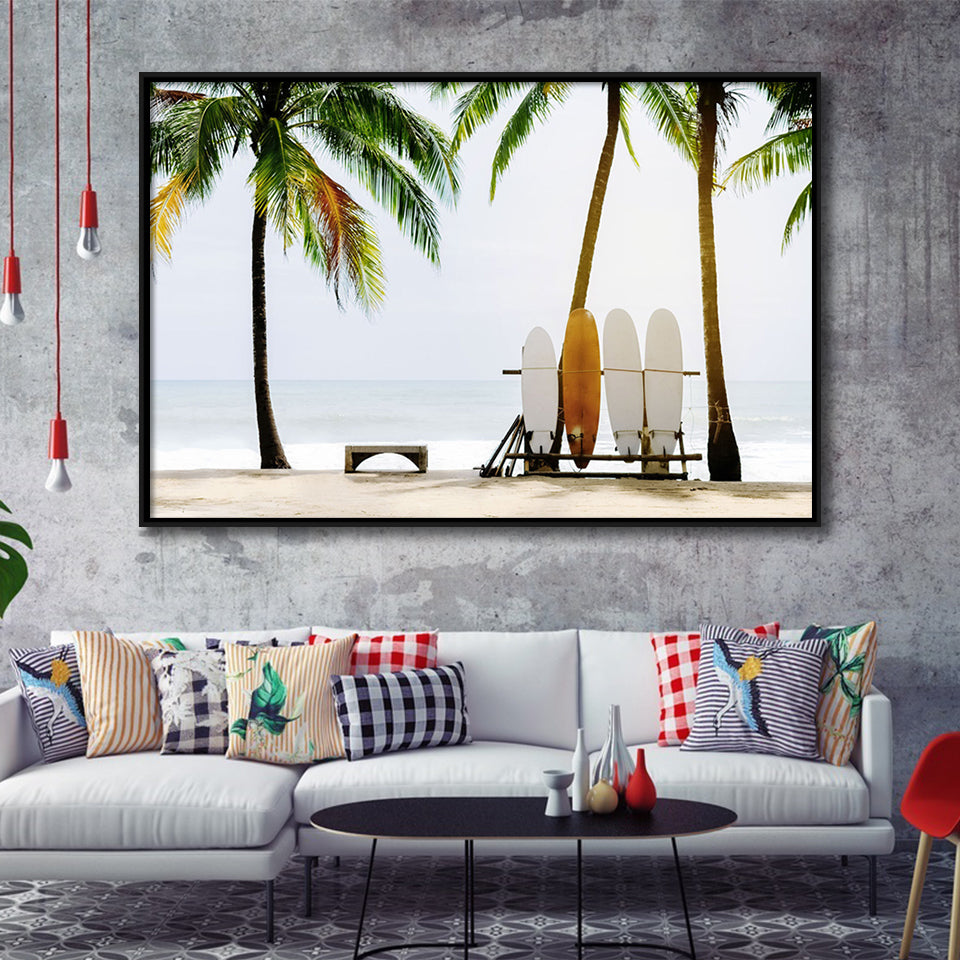 Surfboards Original Framed Canvas Prints Wall Art Decor - Paiting Canvas, Art Prints, Floating Frame