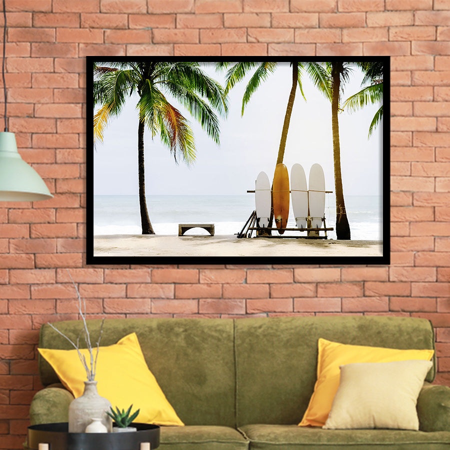 Surfboards Original Framed Art Prints Wall Decor - Painting Prints, Framed Picture, Home Decor