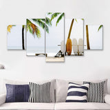 Surfboards Original 5 Piece Canvas Prints Wall Art Decor - Painting Canvas, Multi Panels