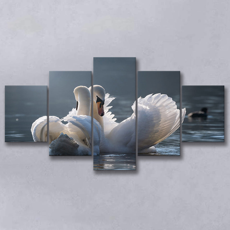 Swan, Love Multi Panels,Canvas Prints Wall Art Home Decor