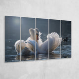 Swan, Love 5 Panels B,Large Canvas,Canvas Prints Wall Art Home Decor