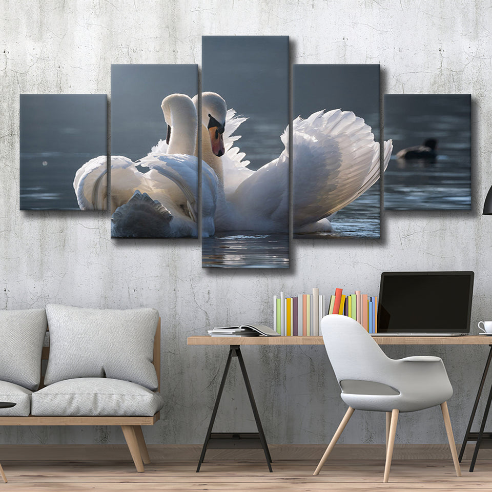 Swan, Love Multi Panels,Canvas Prints Wall Art Home Decor